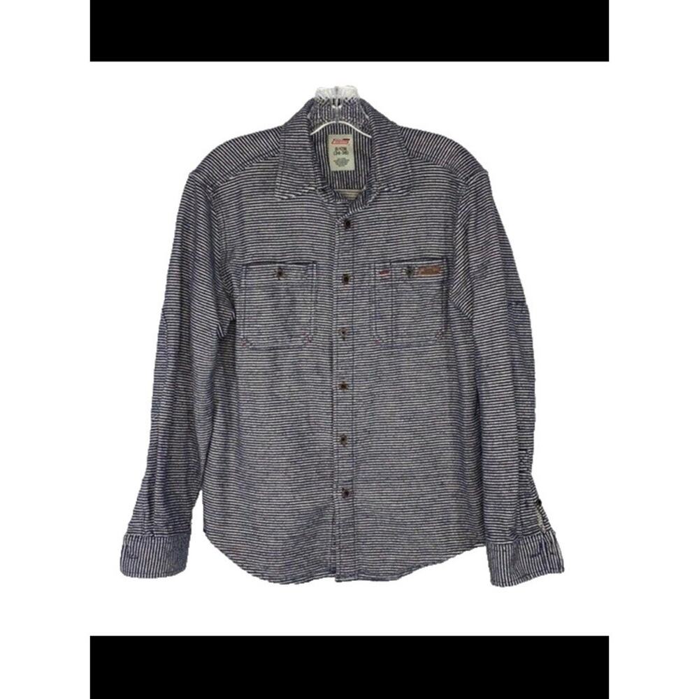 Dickies Blue White Striped Long Sleeve Button Up Shirt Size Small (34-36)